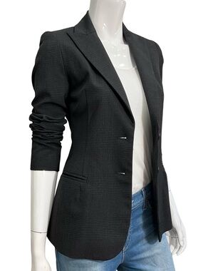 INDEX Aritzia Black Textured One Button Tailored Career Blazer Jacket XS